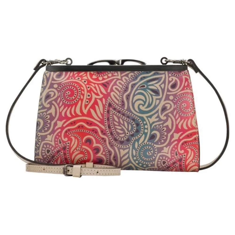NWT Patricia Nash Milina Leather Frame Crossbody Bag Greek Ombre